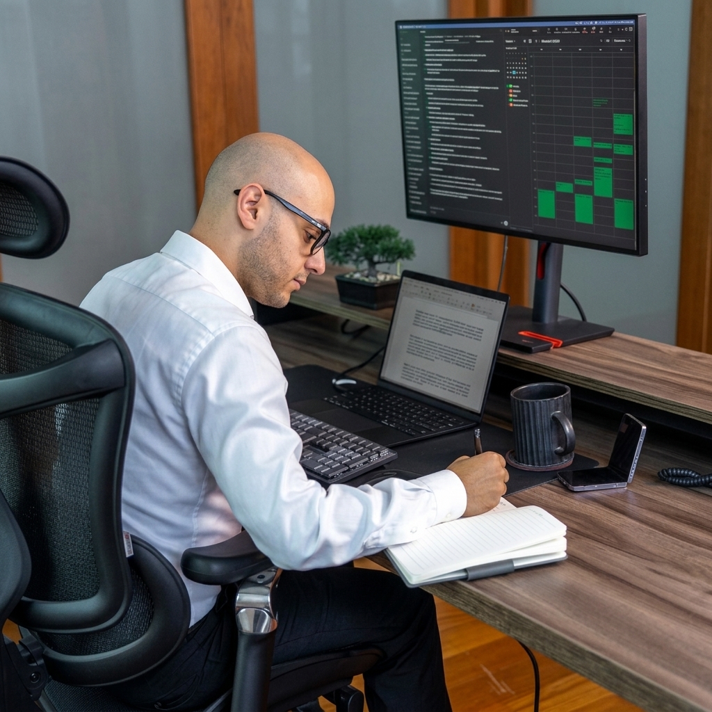JJ working on a client project